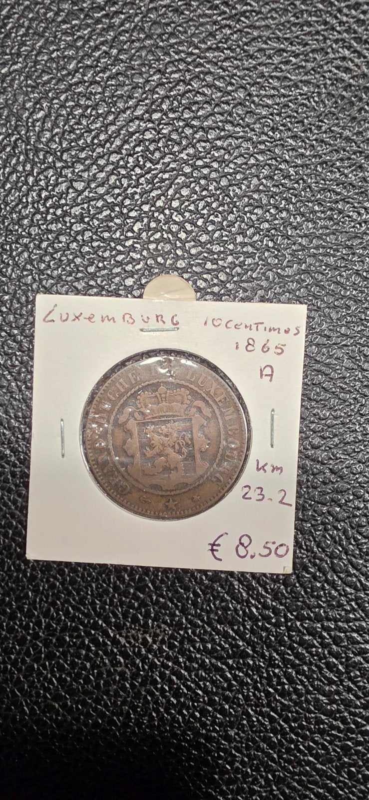 Luxemburg 10 centimes 1865  Km23.2, Ophalen of Verzenden, Overige landen
