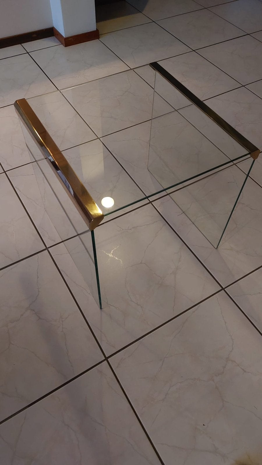 Glazen bijzettafel, Ophalen, 50 tot 100 cm, Klassiek, Vierkant