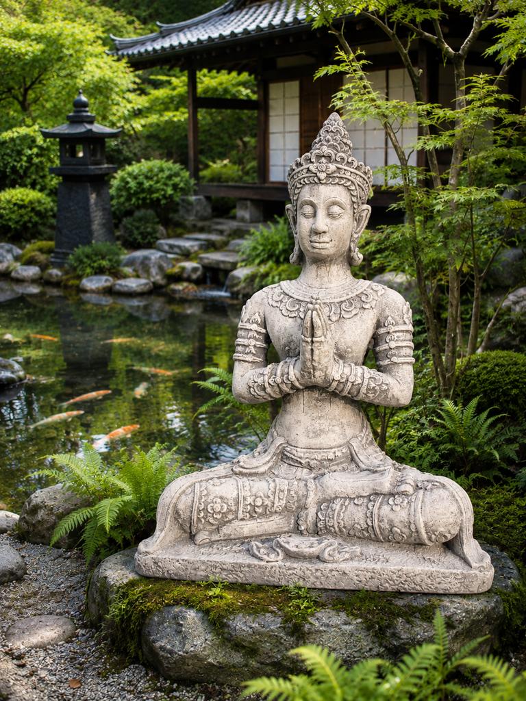 ‼️Boeddha 佛 75kg tempelbewaker vijver Feng Shui stenen beeld, Tuin en Terras, Ophalen of Verzenden, Nieuw, Beton, Boeddhabeeld