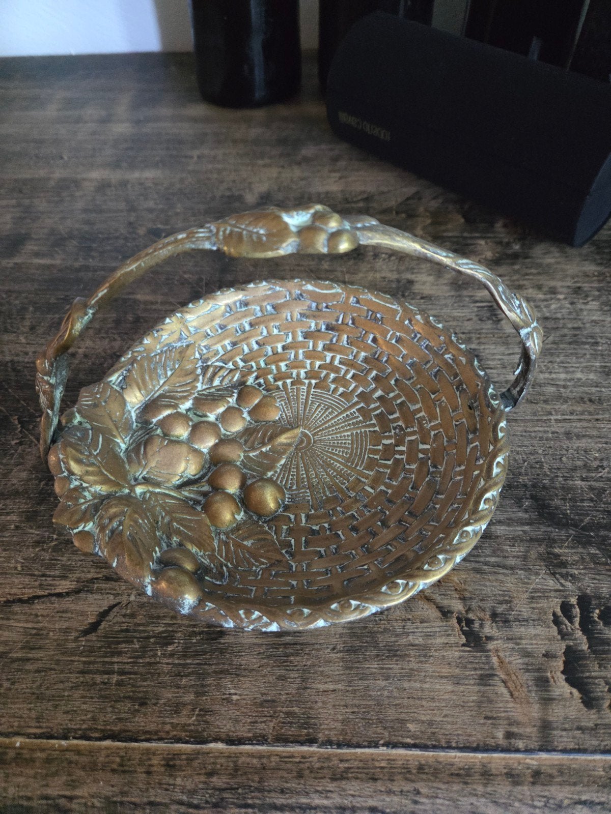 Antiek koperen Jugendstil schaaltje met sleutel, ca. 1900, Ophalen of Verzenden
