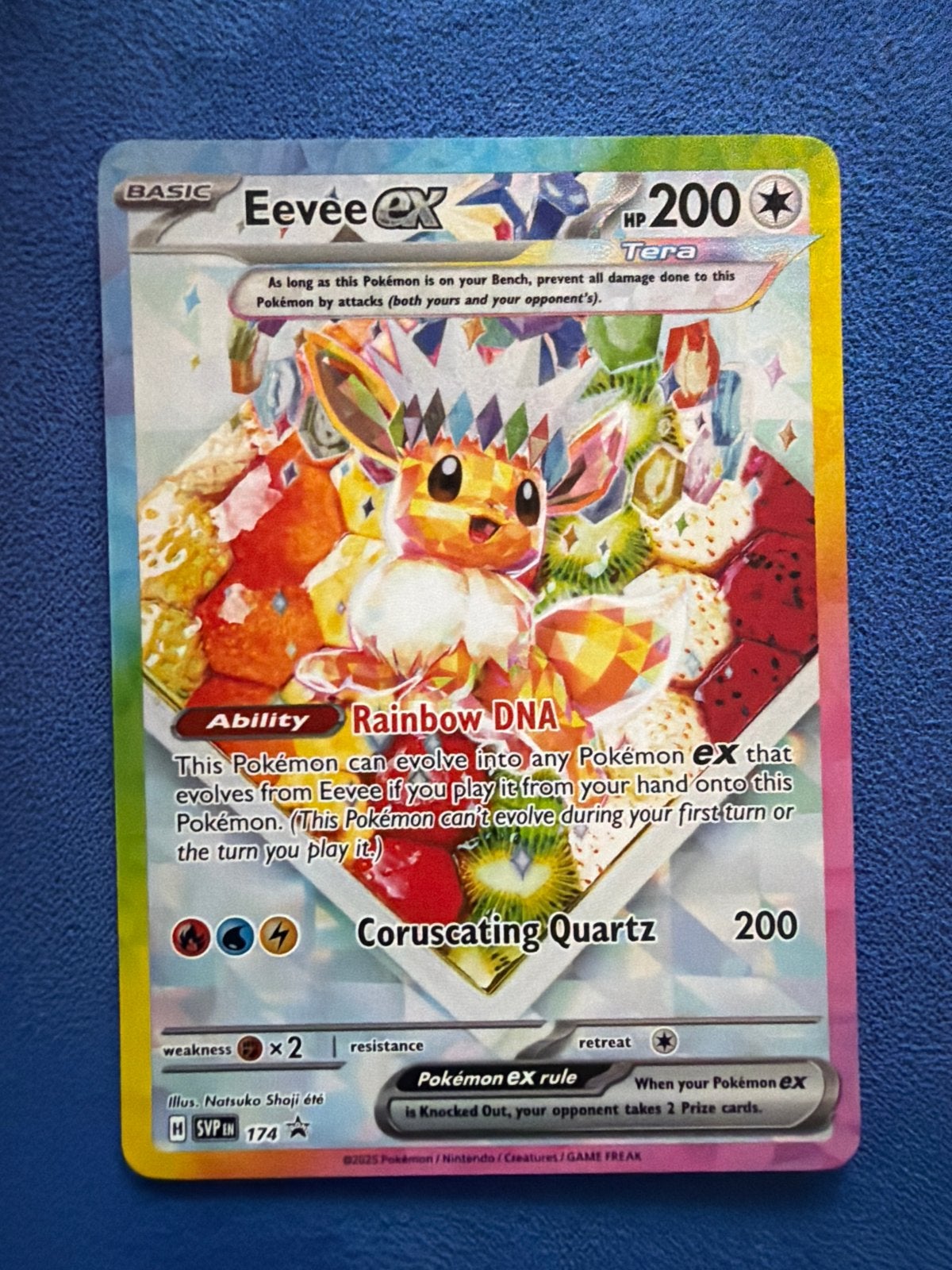 Evee EX Pokemon Kaart - Zeldzaam en in Topconditie, Hobby en Vrije tijd, Ophalen of Verzenden, Zo goed als nieuw, Losse kaart