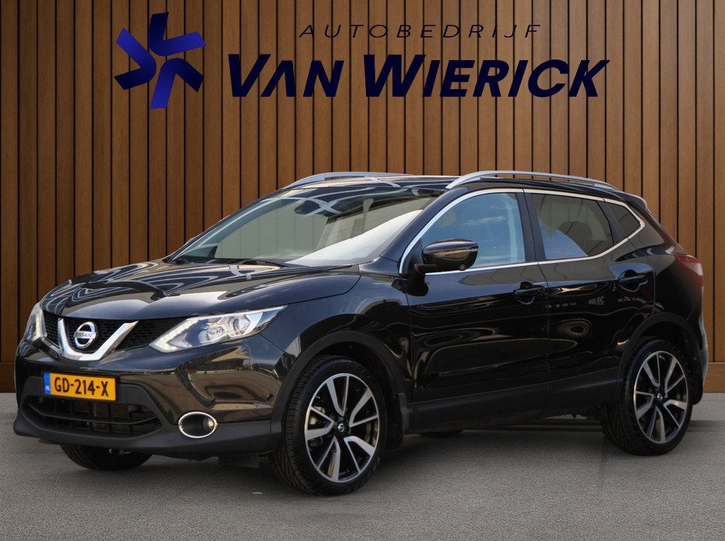 Nissan Qashqai 1.2 Tekna | Leer | Pano | Elek stoel | Stoelv, Auto's, Nissan, Voorwielaandrijving, Euro 5, Gebruikt, Zwart