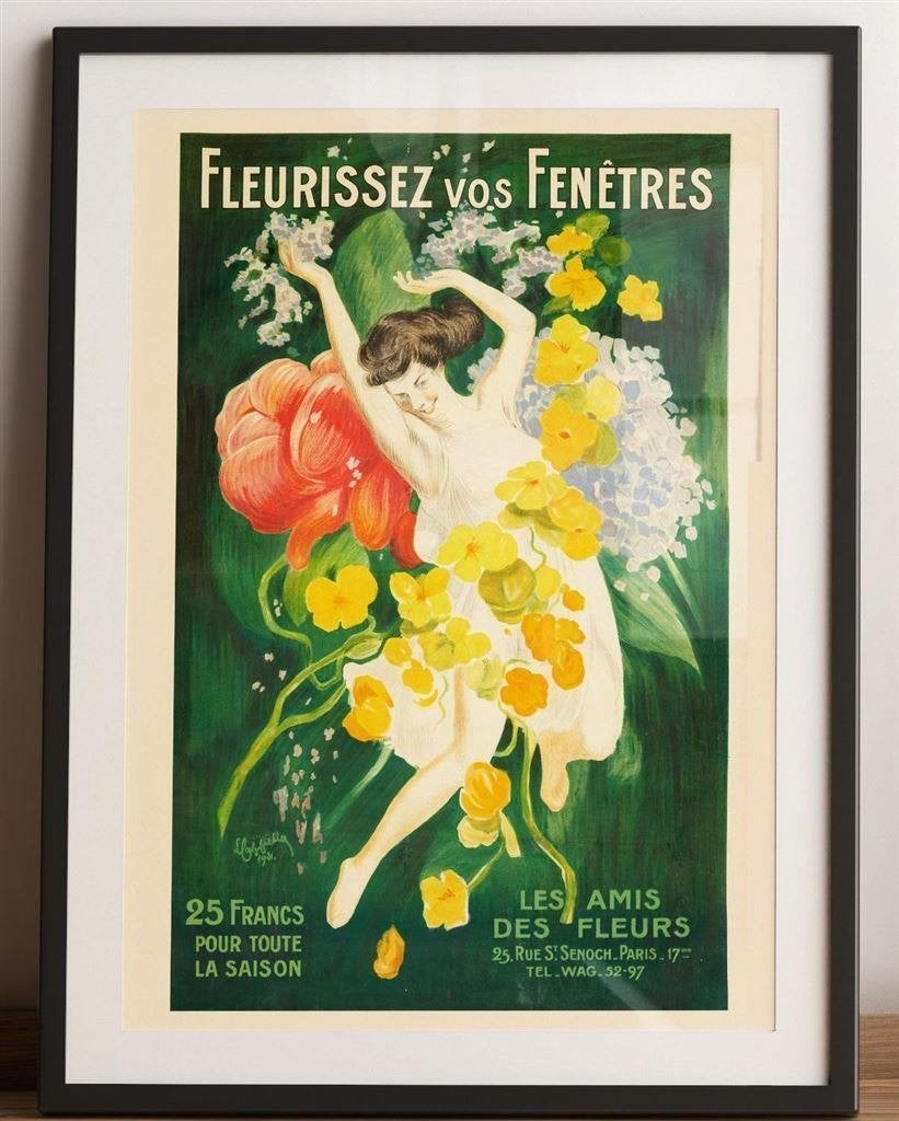 Leonetto Cappiello Les Amis des Fleurs Bloemen Poster, Verzenden, Nieuw, Reclamebord