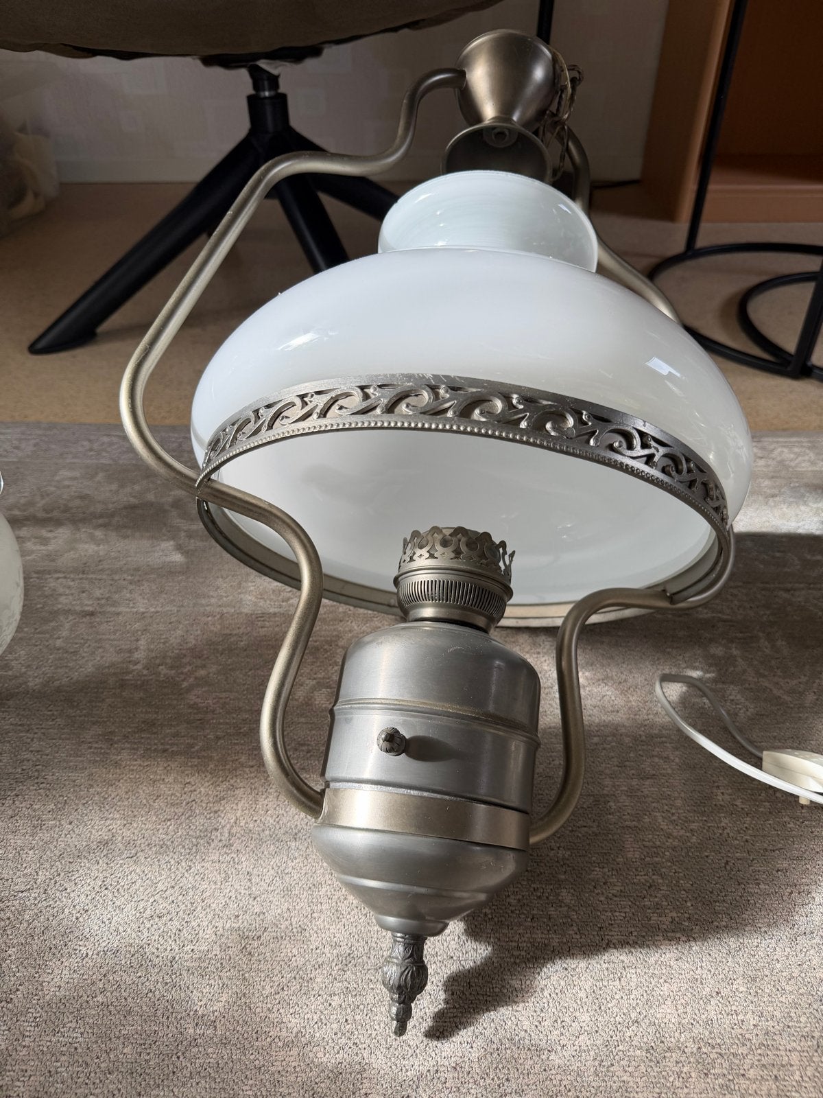 Vintage hanglamp met opaline glas, Ophalen