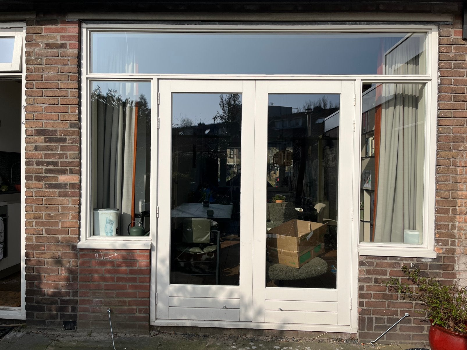 Kozijnen, ramen, openslaande deuren, achterdeur, Doe-het-zelf en Verbouw, Kozijnen en Schuifpuien, Gebruikt, Deurkozijn, Hout