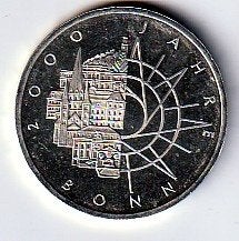10  mark  1989  D  Duitsland. km. 172  unc, Ophalen of Verzenden, Duitsland, Losse munt, Zilver