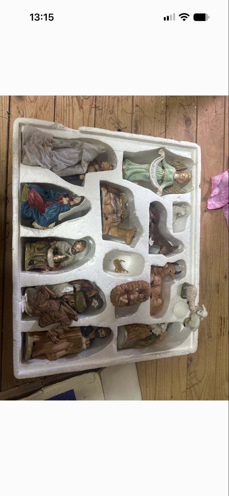 Kerststal Beeldenset - Compleet met Jozef, Maria, Jezus, Ophalen of Verzenden, Zo goed als nieuw, Beeld(je), Christendom | Katholiek