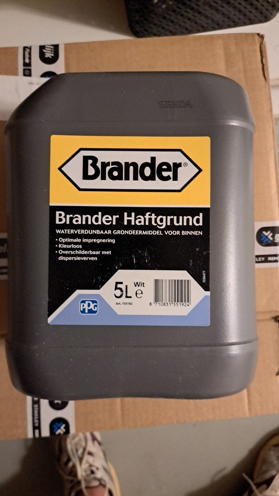 Brander Haftgrund voorstrijk Wit 5L - Ongeopend, 5 tot 10 liter, Ophalen of Verzenden, Nieuw, Wit