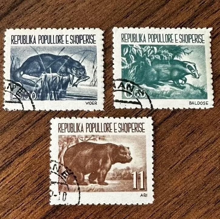 Albanië 1961 dieren postzegels - gestempeld, Ophalen of Verzenden, Gestempeld