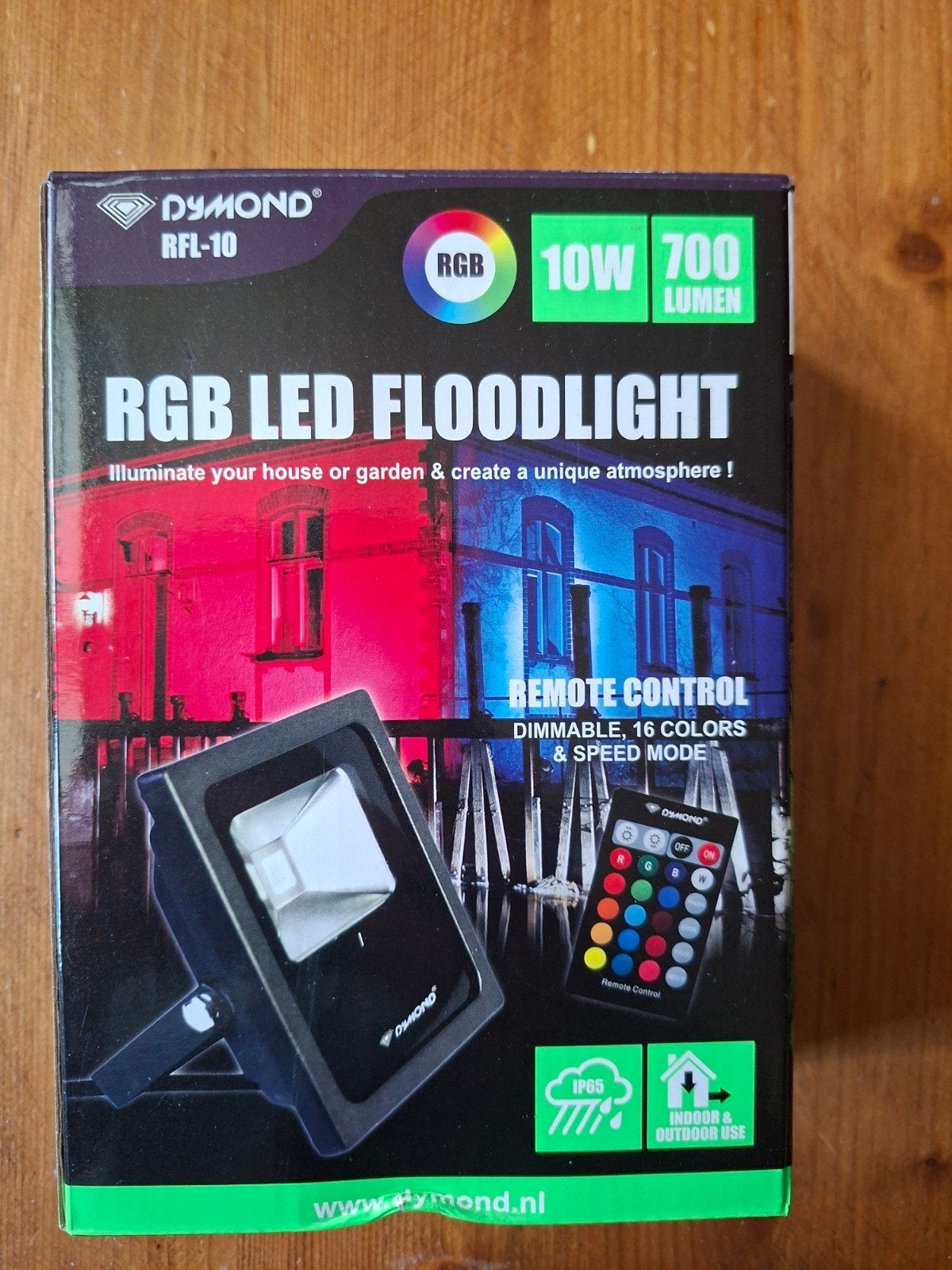 Dymond RGB LED Floodlight 10W met afstandsbediening, Minder dan 50 watt, Overige typen, Ophalen of Verzenden, Netvoeding