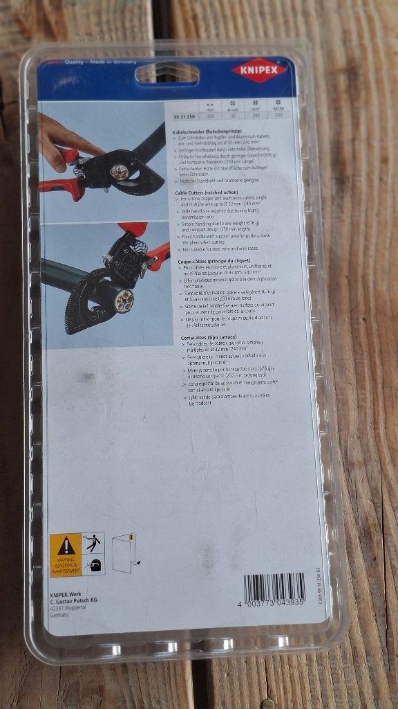 Knipex 9531250 Kabelschaar kabelkniptang NIEUW!, ., Nieuw, Ophalen of Verzenden, .