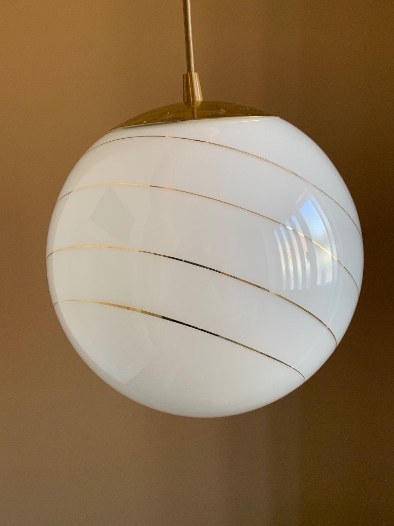 Prachtige vintage bollamp, Ophalen, Glas