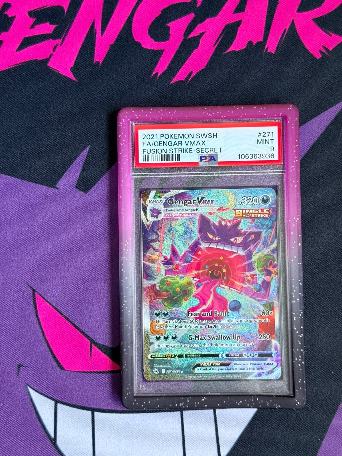 Gengar VMAX Fusion Strike PSA9, Ophalen of Verzenden, Zo goed als nieuw
