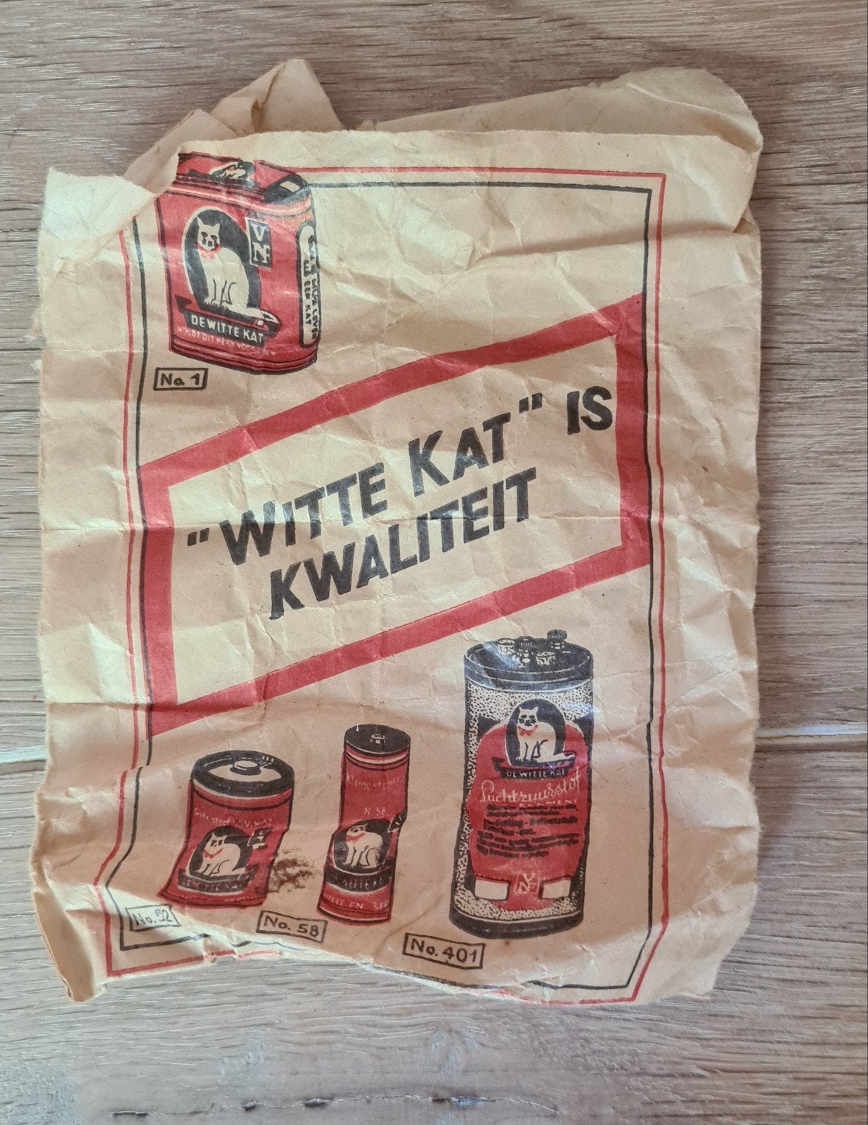 Retro Witte Kat verpakking en aansluitkabel fietsl, Verzamelen, Ophalen of Verzenden, Gebruikt