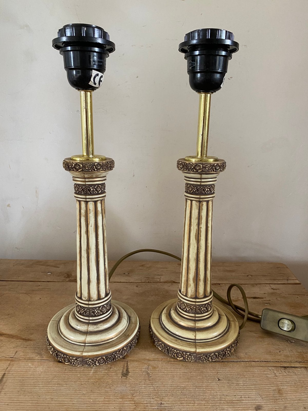 2 kunststof lampenvoeten, Huis en Inrichting, Lampen | Tafellampen, Overige merken, 33 cm, Meerkleurig, Overige stijlen