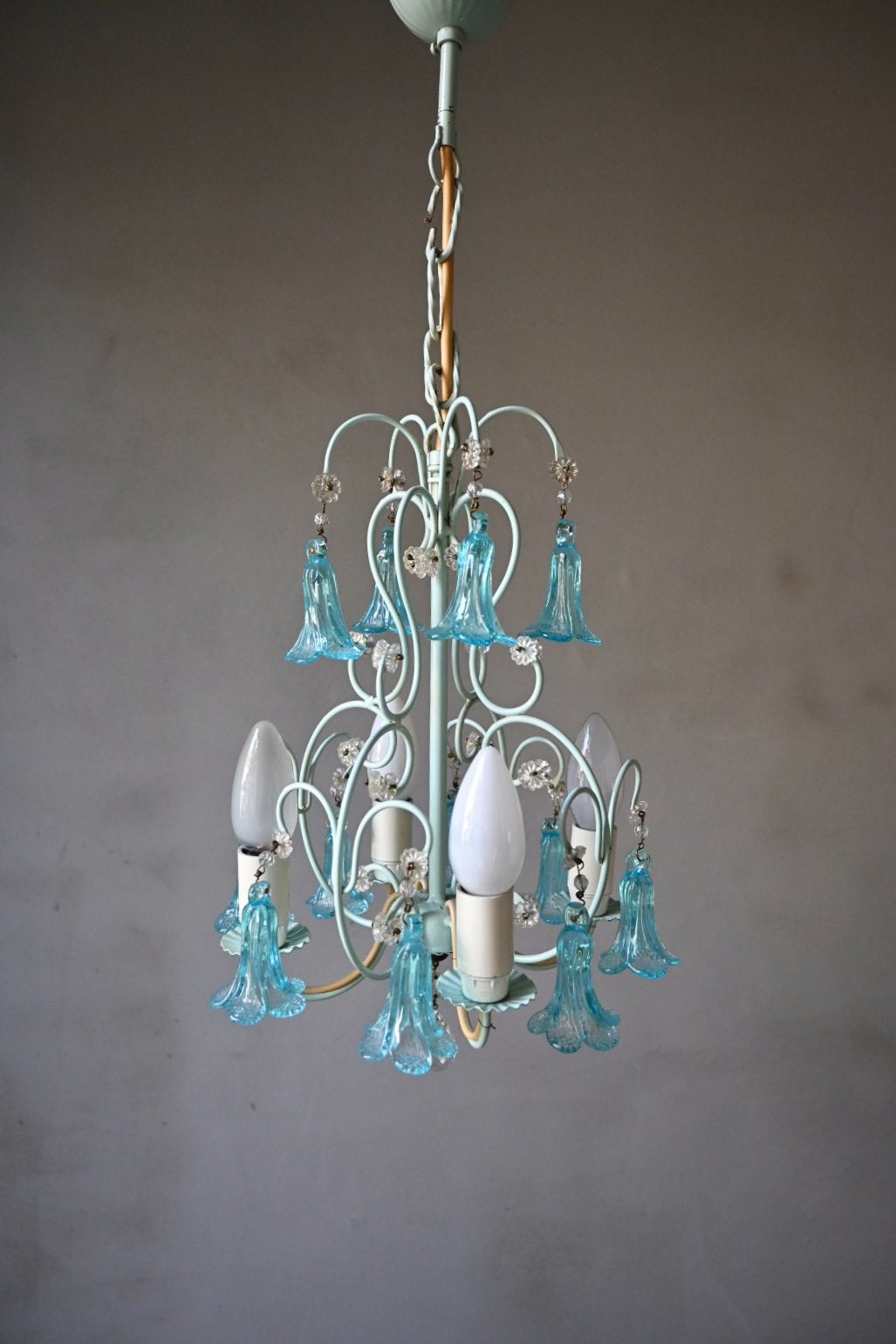 Italiaanse Kroonluchter Handgemaakt Murano Glas (Jaren 70), Ophalen, Made in Italy, Made in Italy, Made in Italy