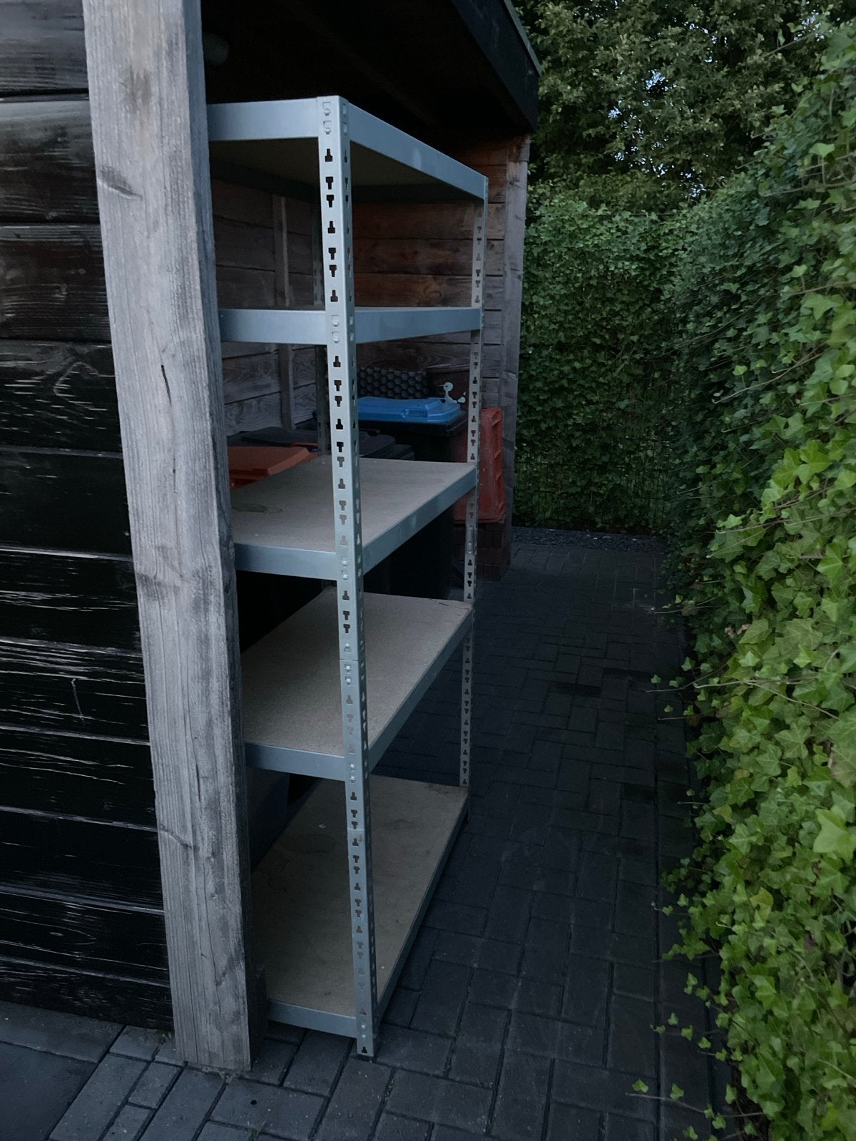 Stevige metalen stellingkast met 5 planken, Ophalen of Verzenden, Gebruikt