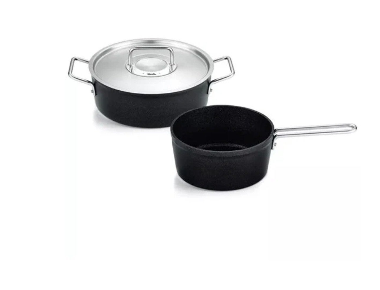 Fissler Adamant Pannenset met RVS deksel - 2-delig, Antiaanbaklaag, Pannenset, Ophalen of Verzenden, Fissler