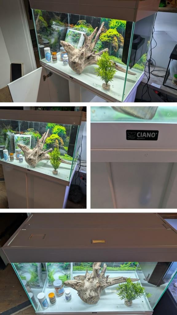 🐠Ciano aquarium met kast, shoptegoed en startpakket 128 L, Ophalen, Leeg aquarium