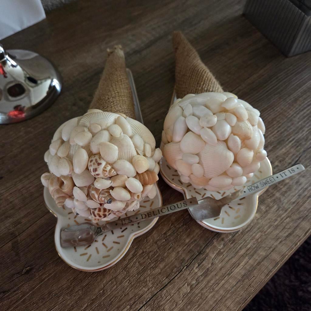 Schelpen ijsjes op Riviera Maison schaaltjes, Ophalen of Verzenden