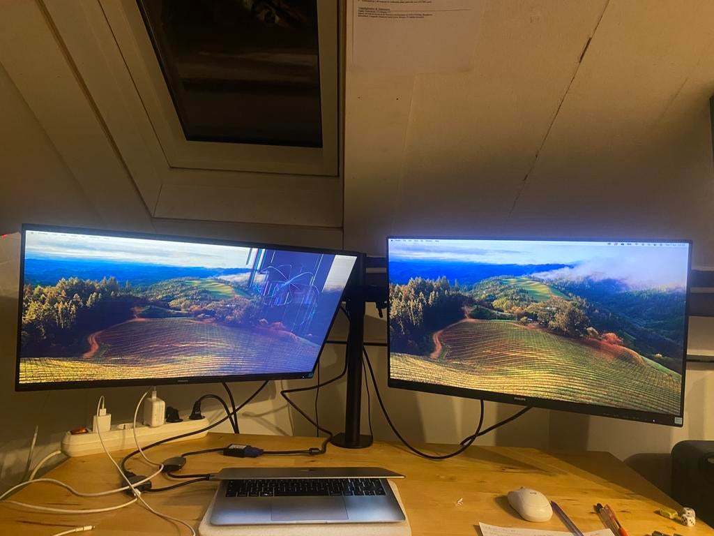 Philips monitor (2x) incl Sitecom USB-C naar HDMI adapter, Ophalen of Verzenden, Full HD, 60 Hz of minder, HDMI
