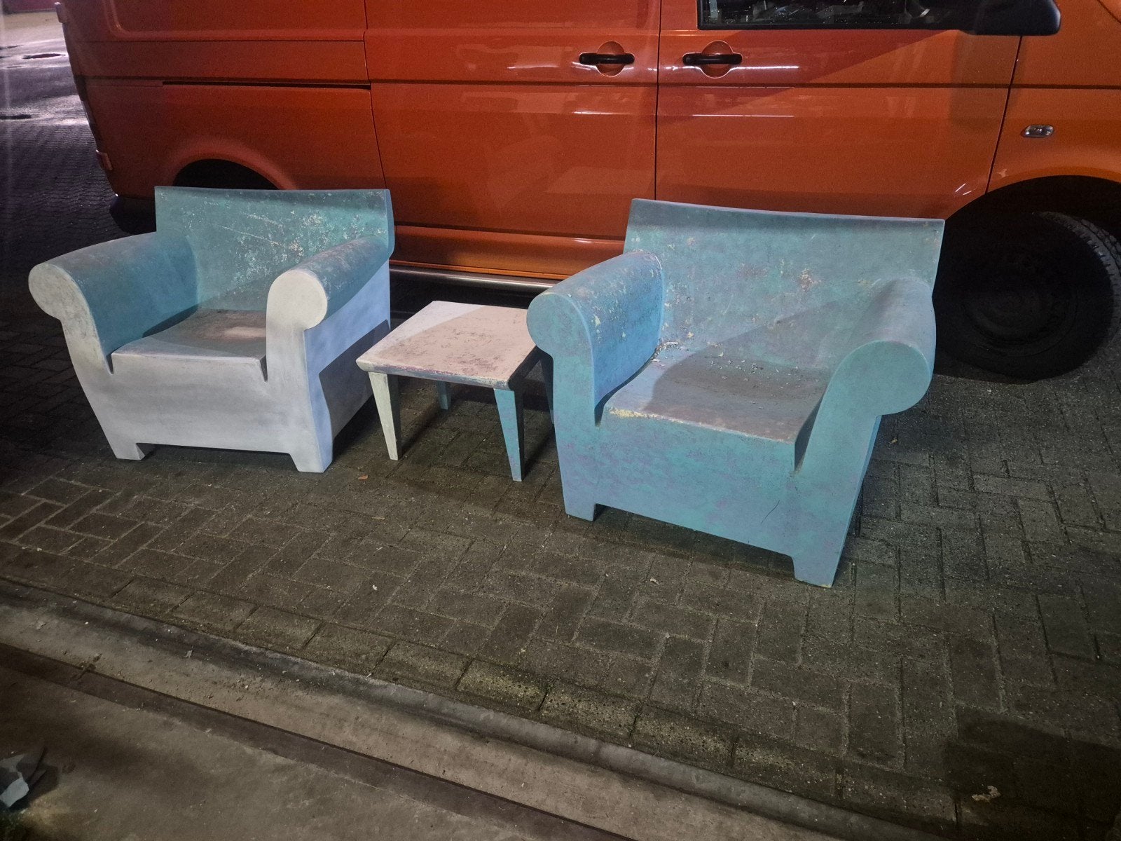 Kartell Stark Bubble Club tuinset - opknapper, Kunststof, Gebruikt, Tuinset, Eettafel