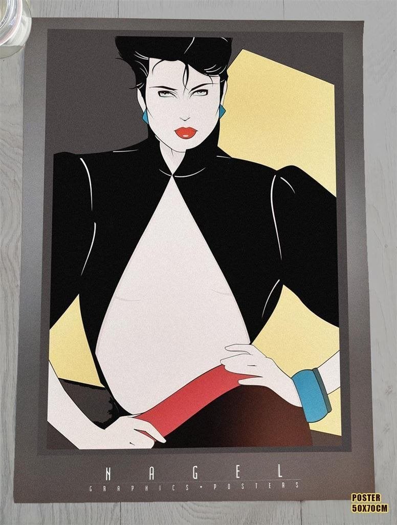 Grote PATRICK NAGEL pin up kunst Poster affiche, Verzenden