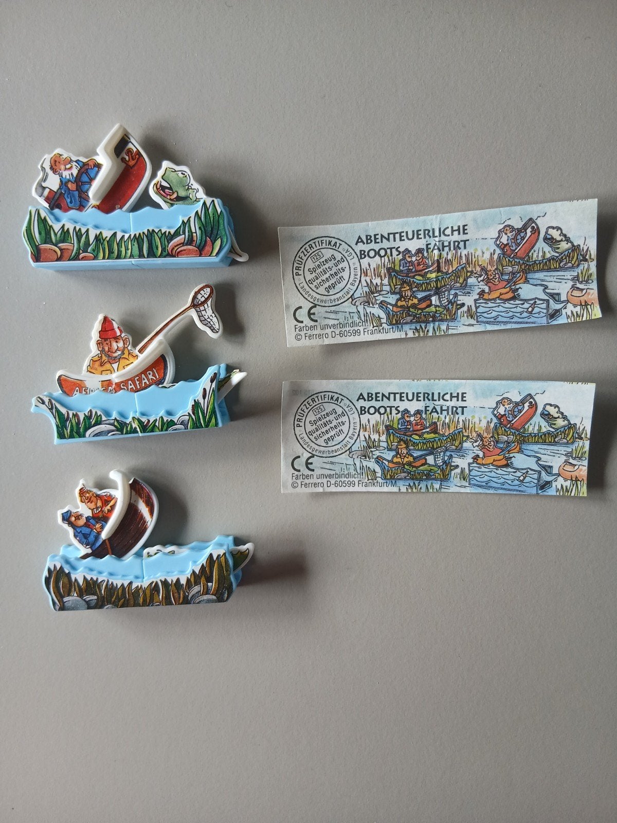 Kinder Surprise Abenteuerliche Bootsfahrt Figuren (3 stuks), Verzamelen, Verrassingseieren, Ophalen of Verzenden, Hardplasticfiguren