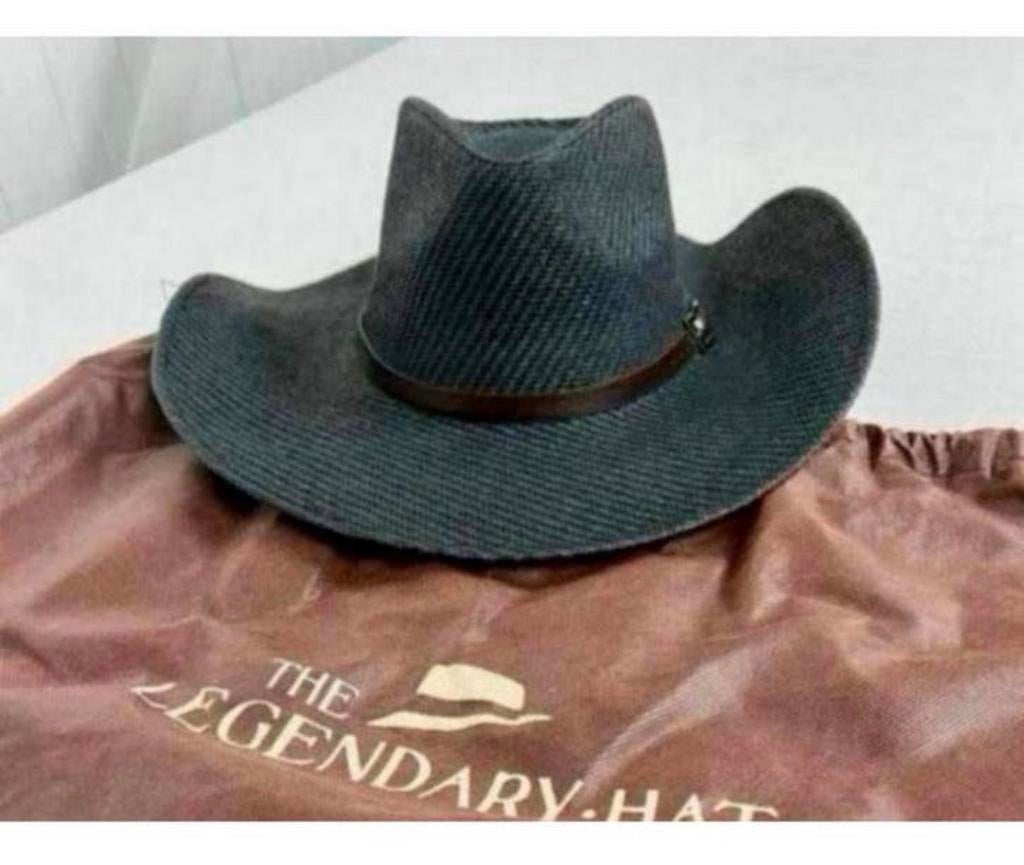 The Legendary Hat Zwart zwarte hoed 57 luxe cowboy western, Kleding | Heren, Hoeden en Petten, Hoed, Nieuw, Ophalen of Verzenden