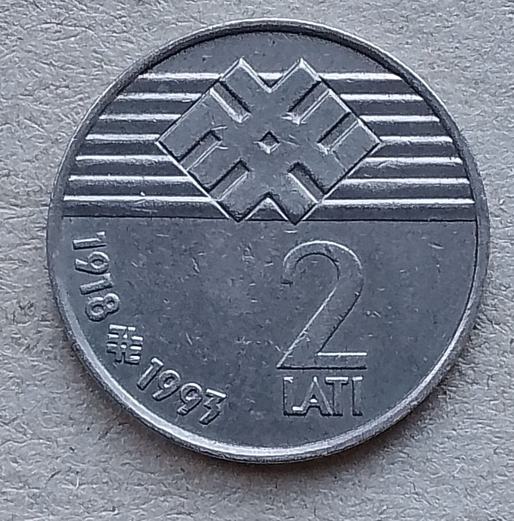 Letland, 2 lati ND (1993), Ophalen of Verzenden, Overige landen, Losse munt