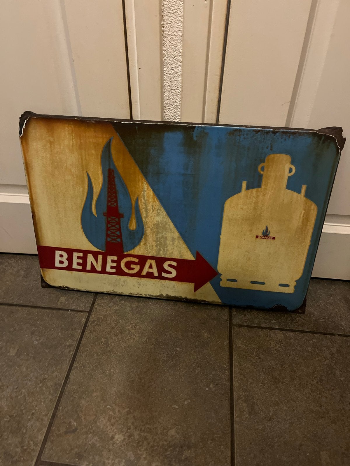 Vintage Benegas Reclamebord - Uniek Verzamelobject, Ophalen of Verzenden