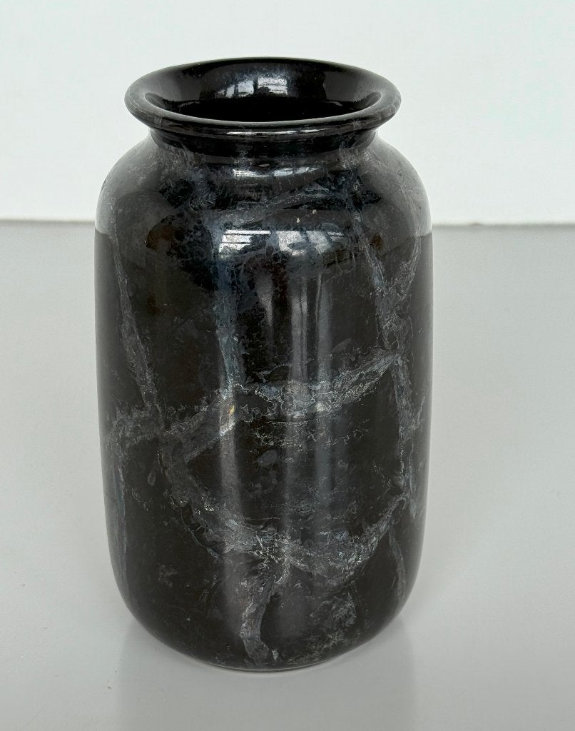 Zwarte Scheurich vaas zwart marmer effect 505-18 W. Germany, Ophalen of Verzenden
