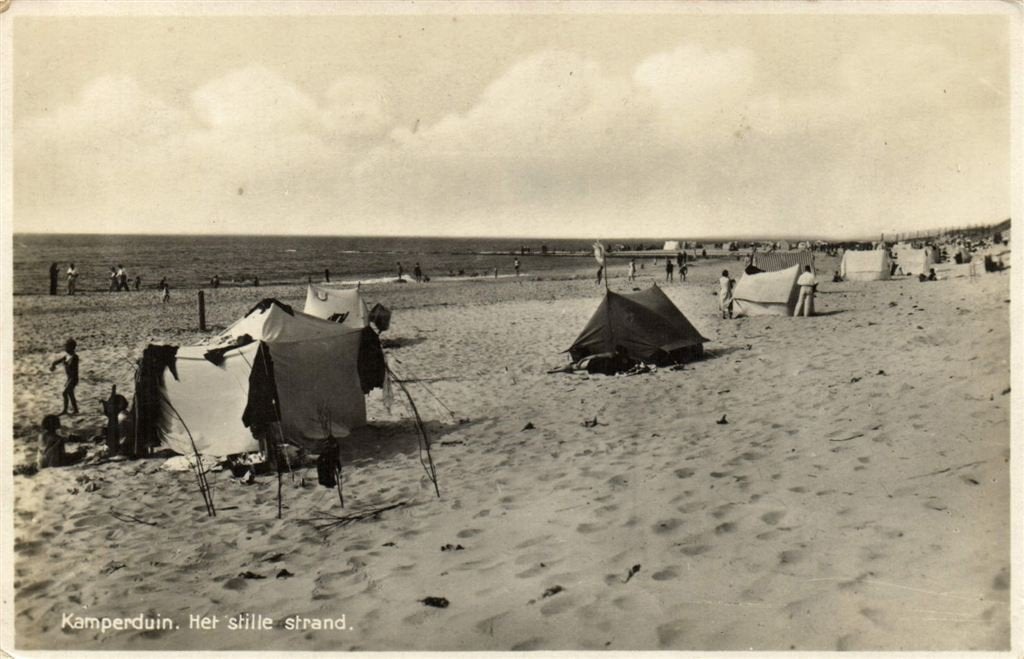 Kamperduin. Het stille strand. - 1933 gelopen, Ophalen of Verzenden, 1920 tot 1940, Gelopen, Noord-Holland