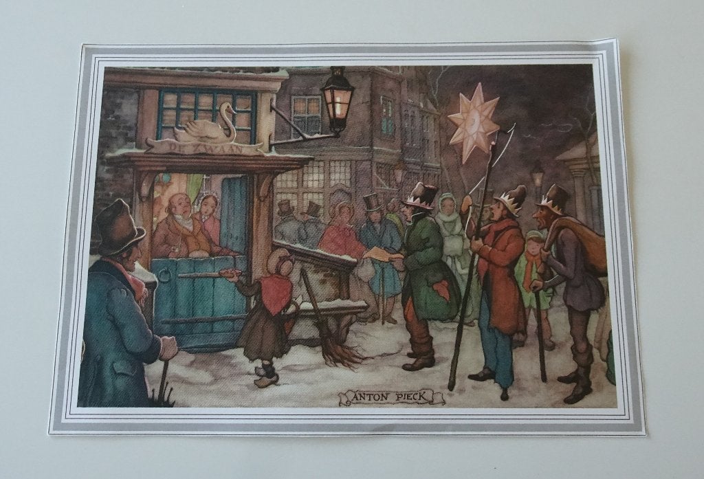 2 verschillende Anton Pieck Illustraties / Prenten, Verzamelen, Ophalen, 1980 tot heden, Zo goed als nieuw, Overige onderwerpen