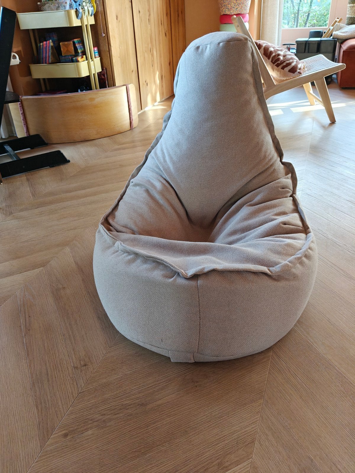 Navulbare zitzak - Comfortabel en stijlvol, Ophalen, Gebruikt, Beige, Zitzak
