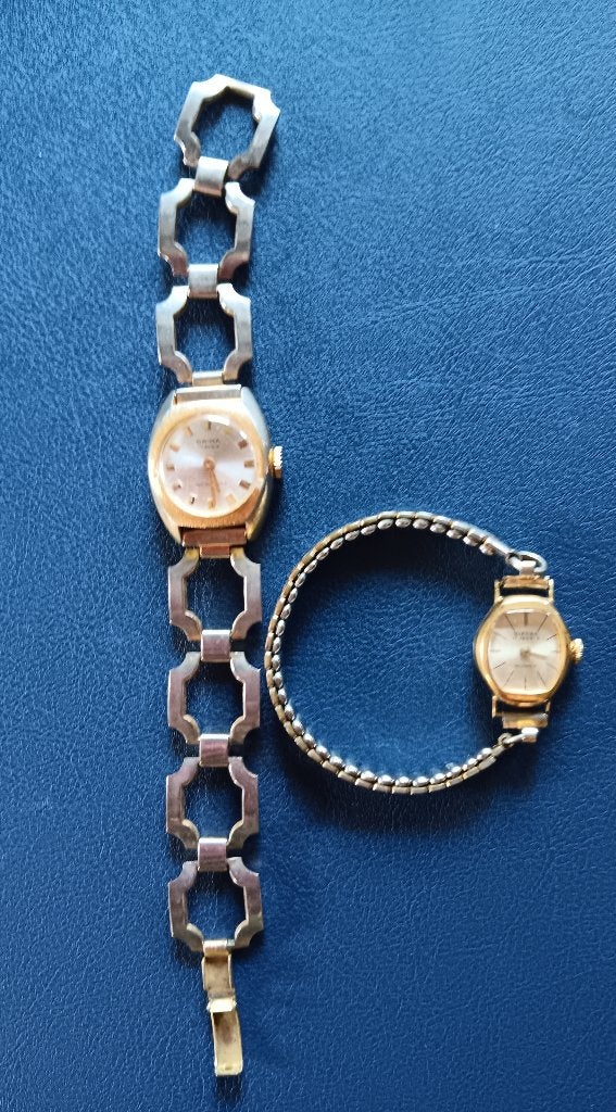 2 vintage dameshorloges, Overige merken, Overige materialen, Met bandje, Verzenden