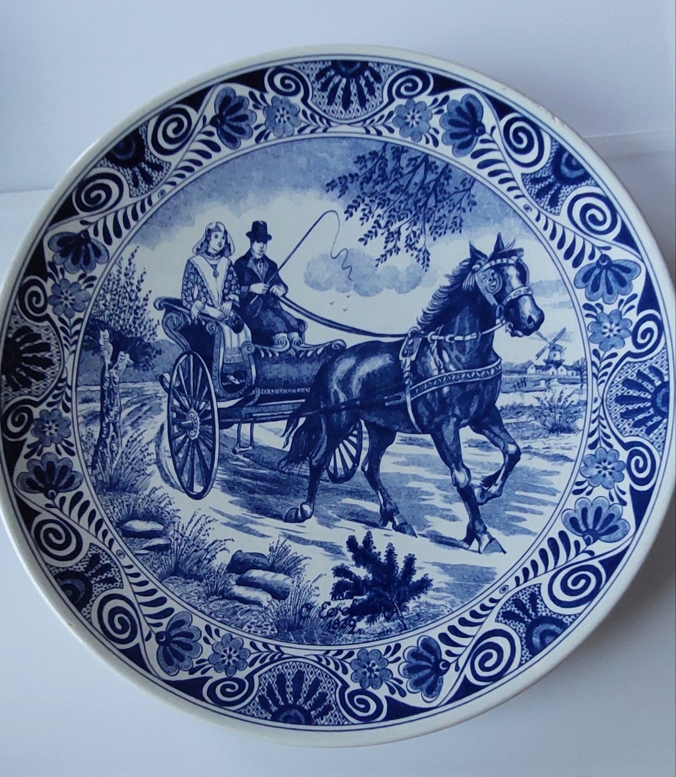 Prachtige Delfts Blauwe handbeschilderde schaal, Antiek en Kunst, Verzenden