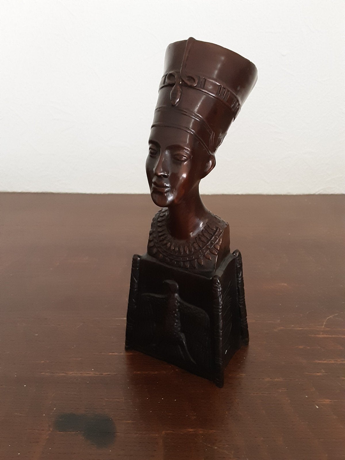 Bronzen buste Nefertiti - E.Rizzi., Minder dan 20 cm, Gemerkt, Buste, Ophalen of Verzenden