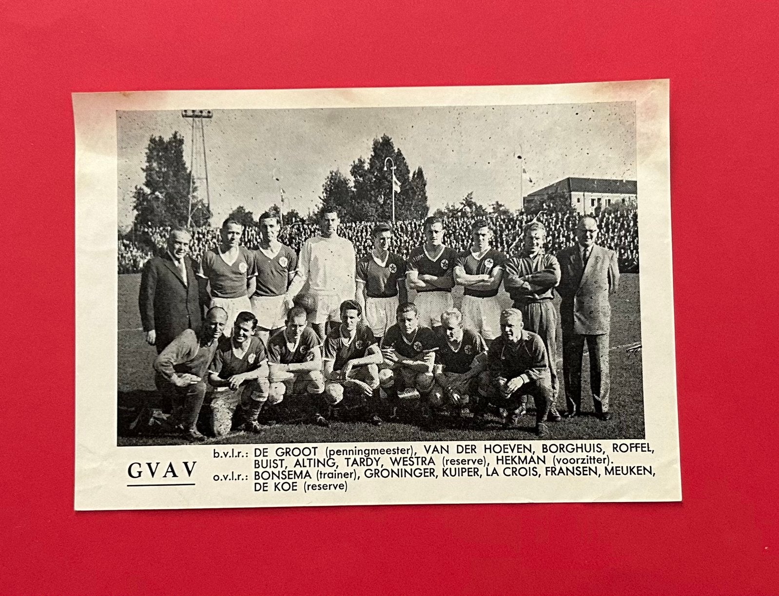 G.V.A.V. - Elftalkaart - MONTY - 1960, Ophalen of Verzenden, Gebruikt, Overige binnenlandse clubs, Spelerskaart