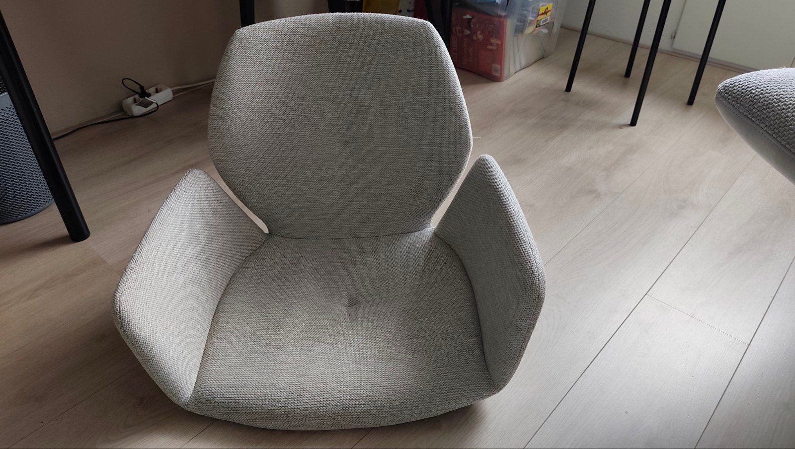 Möbitec stoel zonder onderstel - grijs/beige stof, Huis en Inrichting, Ophalen of Verzenden, Zo goed als nieuw, Eén, Modern