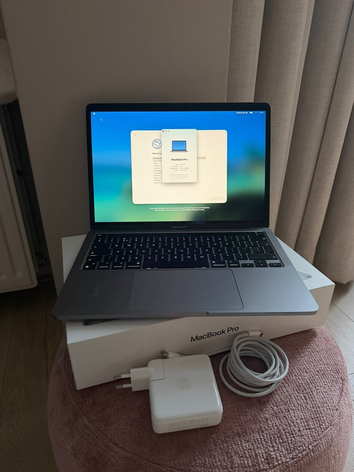 MacBook Pro 13,3” M1 2020, 256GB, 100%🔋Spacegrijs, Ophalen, Zo goed als nieuw, 13 inch, MacBook Pro