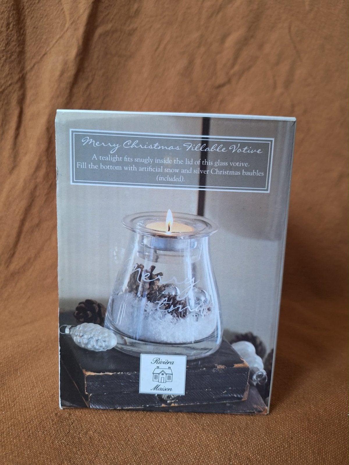 Rivièra Maison Merry Christmas Fillable Votive, Meerkleurig, Ophalen of Verzenden, Glas, Landelijk