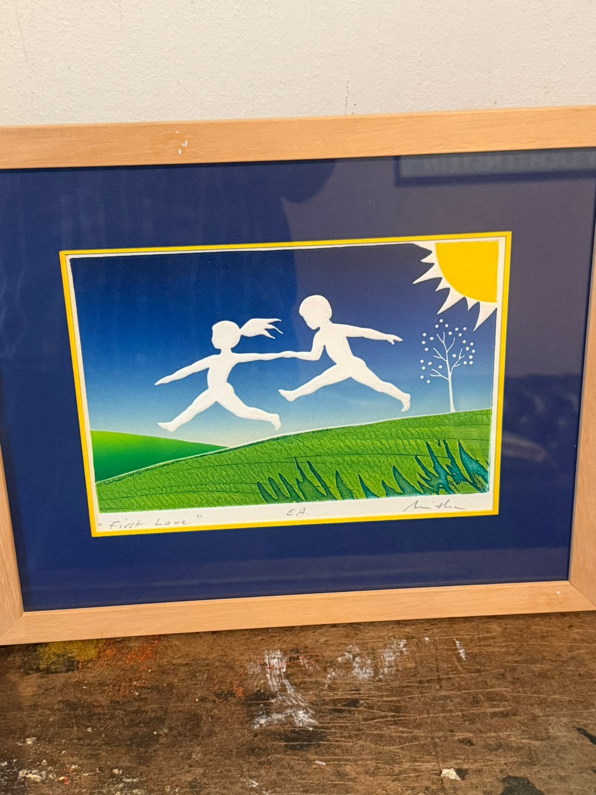Leuk hand gesigneerd kunstwerk , first love ,, Ophalen of Verzenden