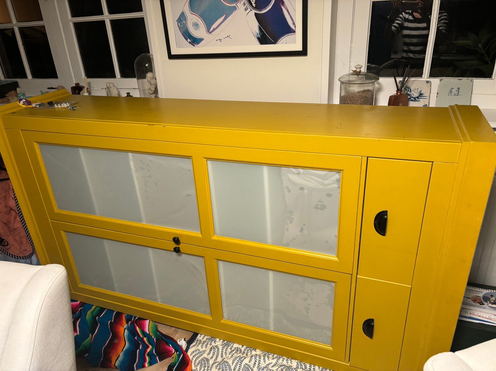 Gele kast woood, Ophalen, Zo goed als nieuw, 25 tot 50 cm, 50 tot 100 cm