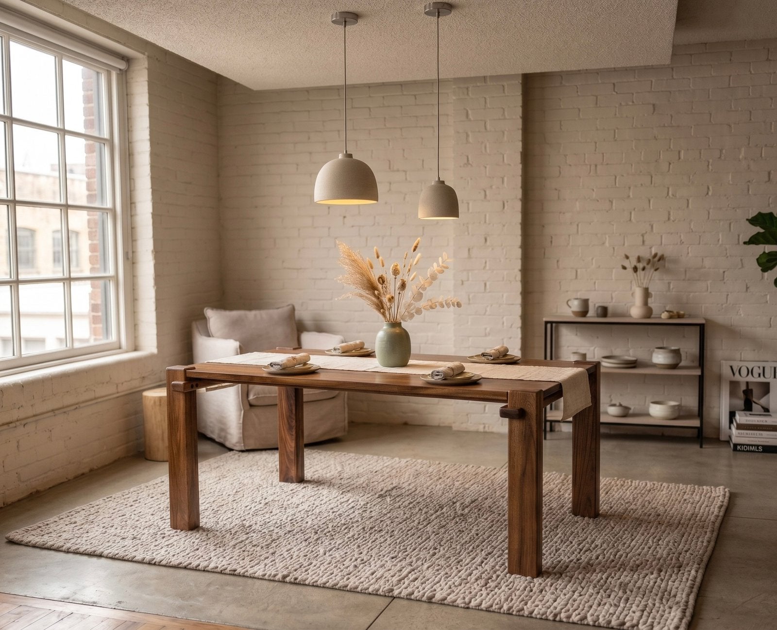 Design Japandi eettafel | 4 personen | massief hout, Huis en Inrichting, Tafels | Eettafels, Nieuw, Japandi Scandinavisch Landelijk