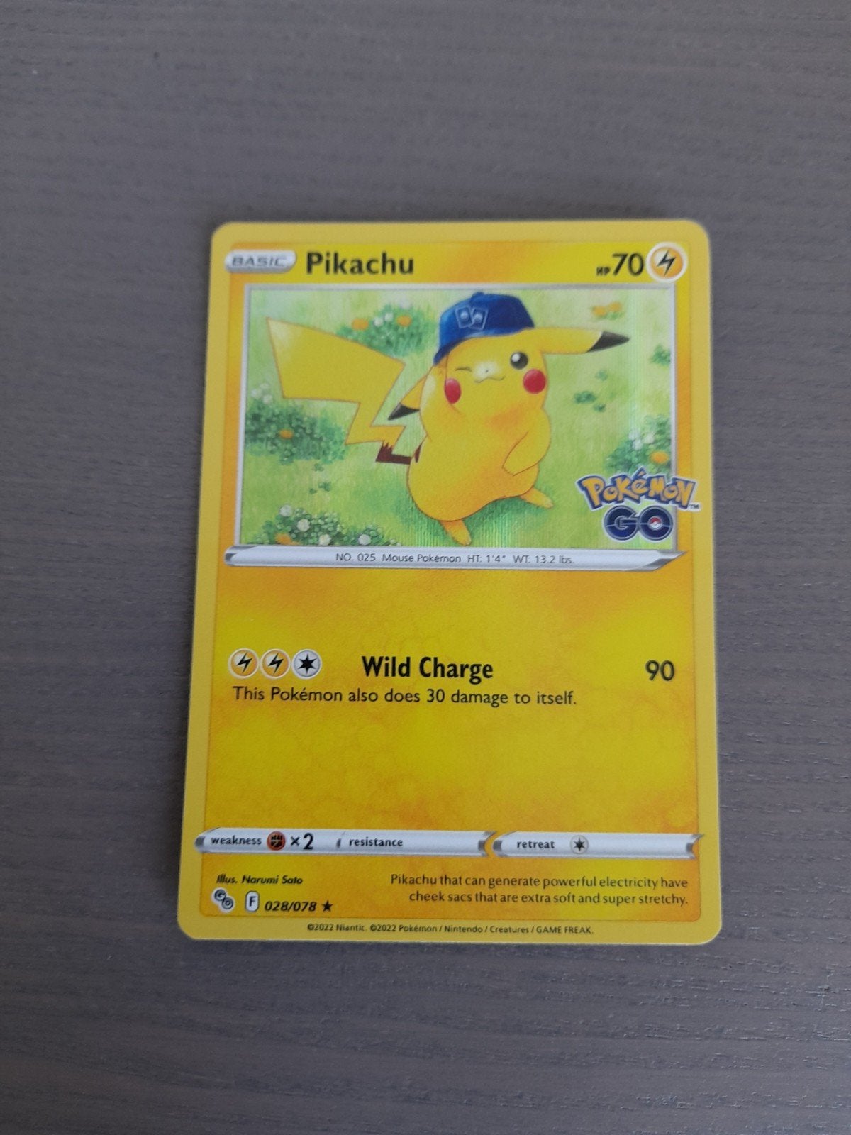 pokemon go 028/078 pikachu holo, Ophalen of Verzenden, Gebruikt, Losse kaart, Foil