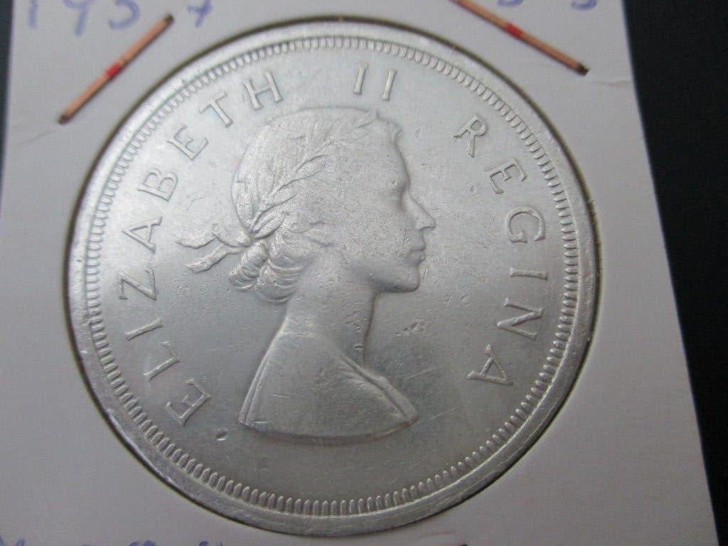 Zuid-Afrika 5 shilling 1957, Ophalen of Verzenden, Zuid-Afrika, Losse munt, Zilver