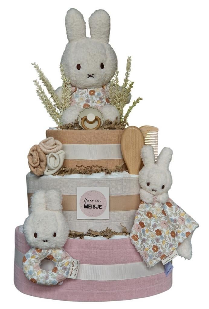 Nijntje luiertaart meisje , babyshower ,kraamkado nijntje, Kraamcadeau, Babycadeau-idee, Nieuw, Ophalen of Verzenden