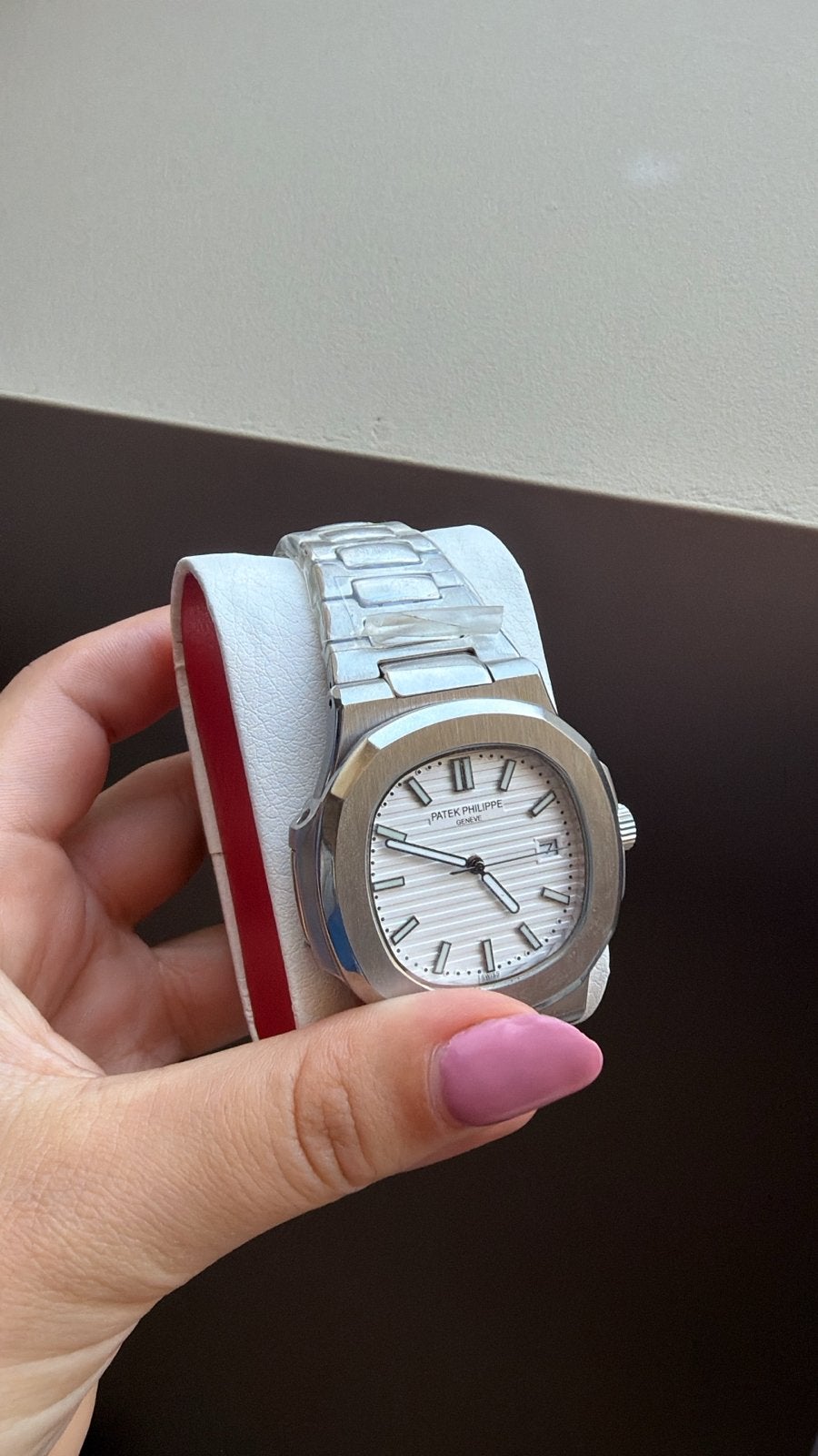 Patek Philippe Nautilus horloge met doosje, Sieraden, Tassen en Uiterlijk, Overige merken, Staal, Polshorloge, Nieuw