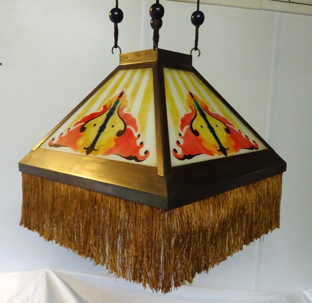 Antieke grote Amsterdamse School lamp (gaaf), Antiek en Kunst, Antiek | Lampen, Ophalen